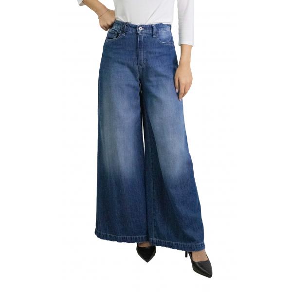 Jeans a gamba ampia vita alta effetto sfumato Please